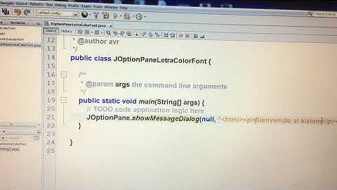 Joptionpane tipo de letra color y tamaño