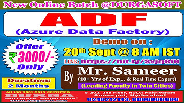 ADF (Azure Data Factory) Online Training @ DURGASOFT