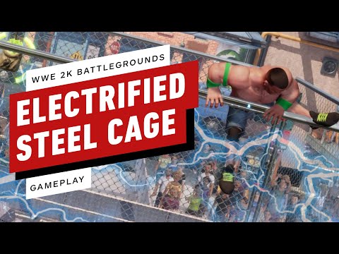 WWE 2K Battlegrounds - Electrified Steel Cage Match Gameplay