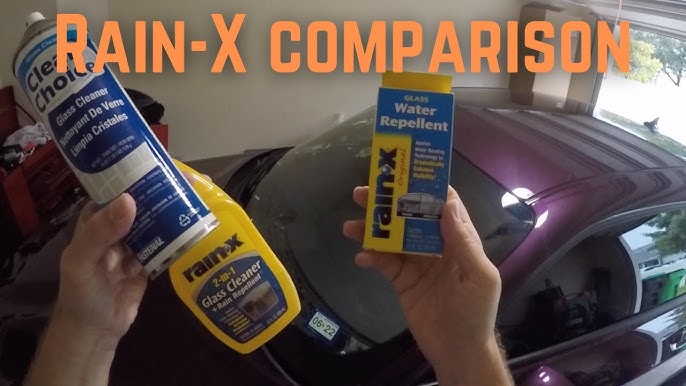 Rain-X application and long term test of car glass water repellent. 