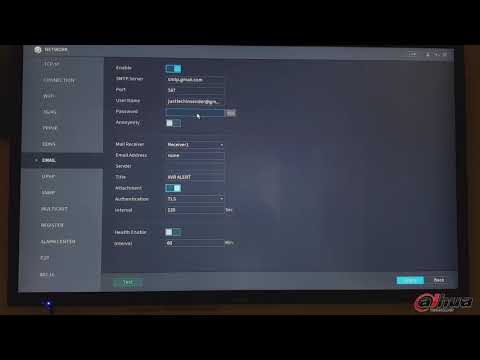 How to enable Email notification in Dahua XVR/NVR using Gmail account.
