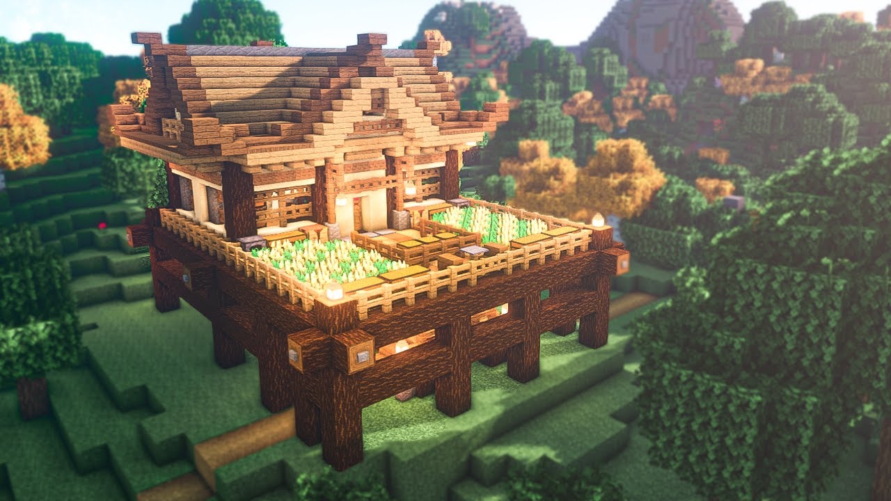 Minecraft How to Build a Oak & Spruce Wood Survival Japanese House