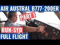 AIR AUSTRAL B777-200ER | PART 1 | RUN-SYD | COCKPIT VIDEO | FLIGHTDECK ACTION | B777 SYDNEY LANDING