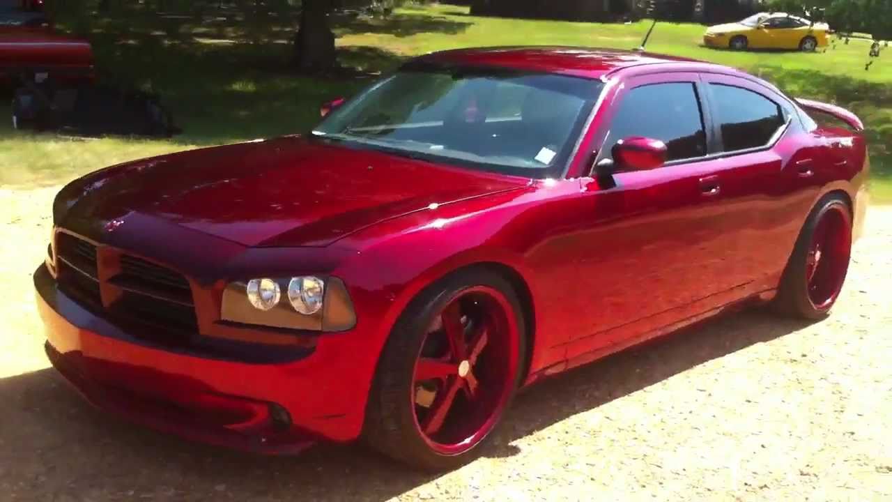 Candy Paint Red Car On Black Rims Candy Paint Red Car On Black Rims