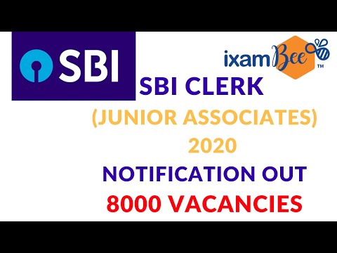 SBI CLERK (Junior Associates) 2020 NOTIFICATION OUT | 8000 Vacancies | Eligibility | Age limit|