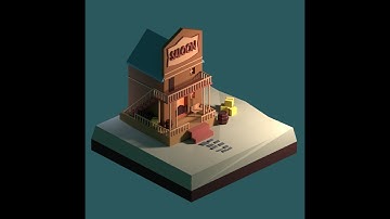 Isometric Saloon | Blender Timelapse