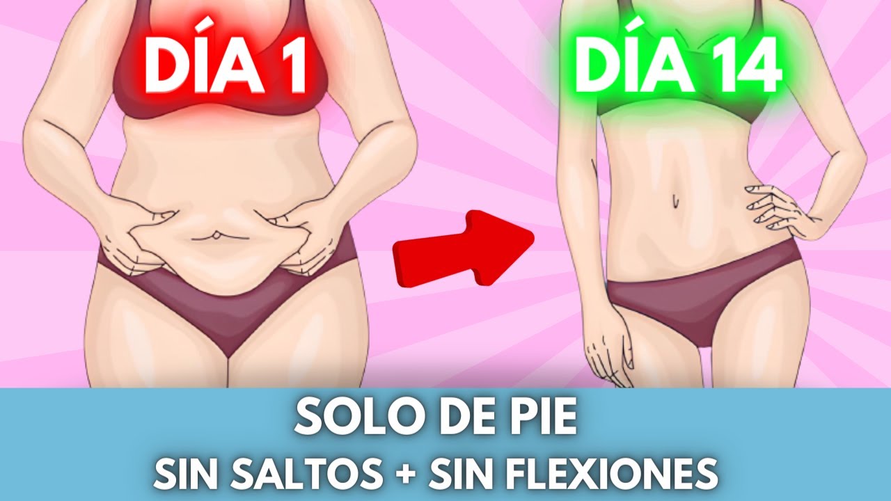 Ejercicios para Abdomen (De PIE y sin SALTOS) - Reto 14 Días - Rutina para Bajar de Peso desde Casa