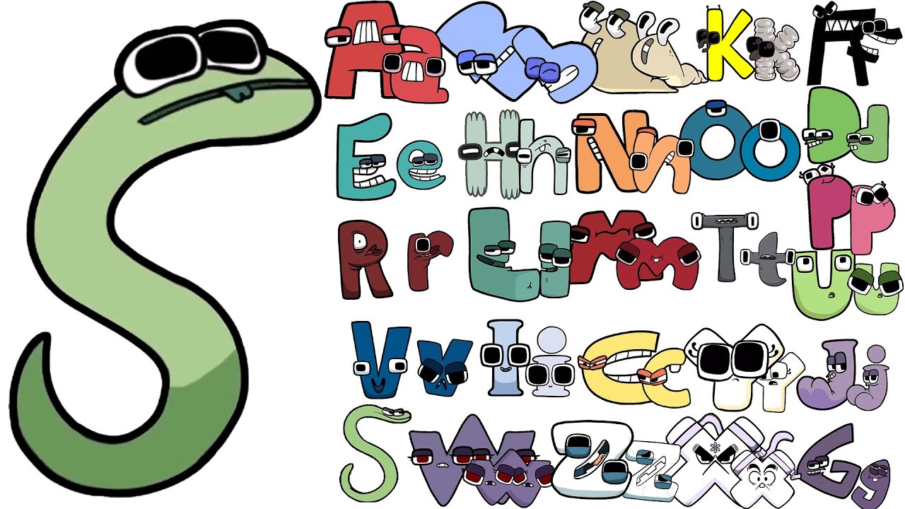 Alphabet Lore Snakes transform Uppercase and Lowercase Letters ABC from i  (A-Z) 