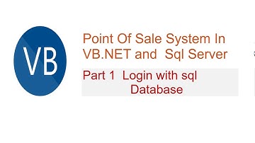 Point of Sale System in vb. Net Part 1