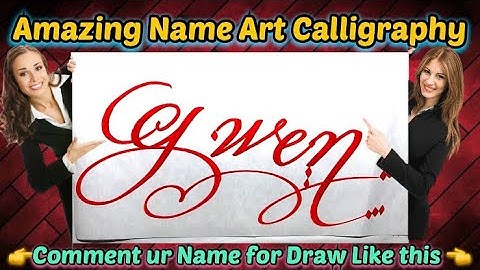 Gwen Name Signature Calligraphy Status | How to Draw, Cursive Calligraphy with Cut Marker