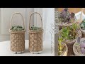 마끈으로 만든 체크바구니 DIY, 다육식물 심기, 손잡이 화분, 플라스틱 재활용 : DIY basket with Jute Rope & Plastic Recycling