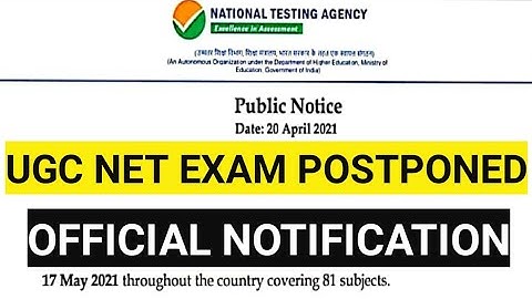 UGC NET EXAM POSTPONED | OFFICIAL NOTIFICATION | NEW UPDATE BY NTA