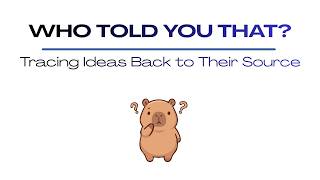 WHO Told You That? The Beliefs You Didnt Choose