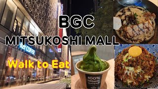 【4K】MITSUKOSHI MALL BGC walk and Eat / MatchaTokyo Mandokoro ramen