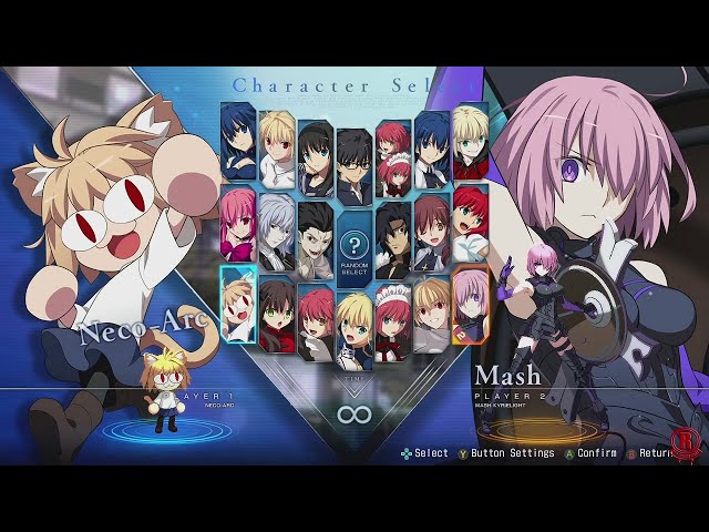 Melty Blood: Type Lumina - All Characters & Colors + Stages & DLC 