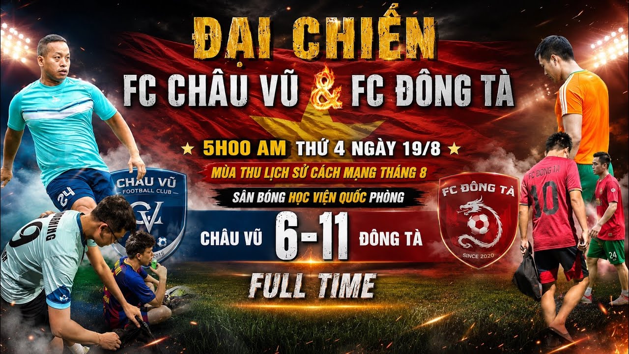 ĐẠI CHIẾN FC CHÂU VŨ & FC ĐÔNG TÀ THỨ 4 NGÀY 19/8
