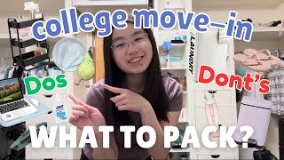 DOS & DON'TS | college dorm move-in packing!