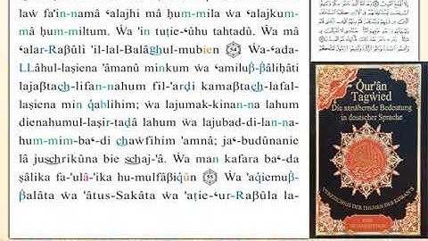 ختمة من مصحف التجويد باللغة الألمانية الصفحة رقم 357