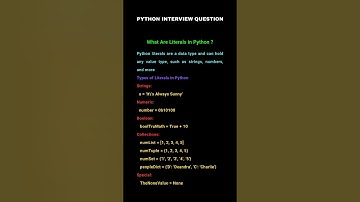 What are literals in Python ?