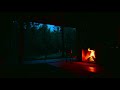 Modern Home Evening Fireplace | Cozy Dark Forest Backdrop &amp; Warm Fire Glow