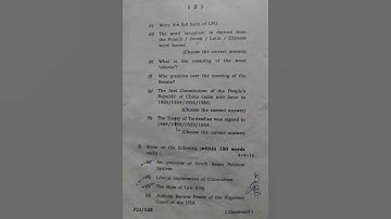 B.A3th sem Introduction toComparativeGovernment and Politics C-5 honours question paper2022