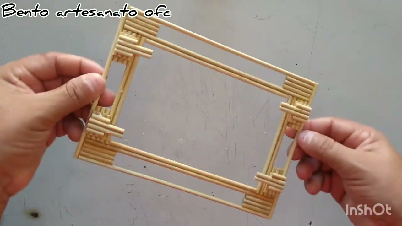 como fazer porta retrato gastando poucos palito de churrasco