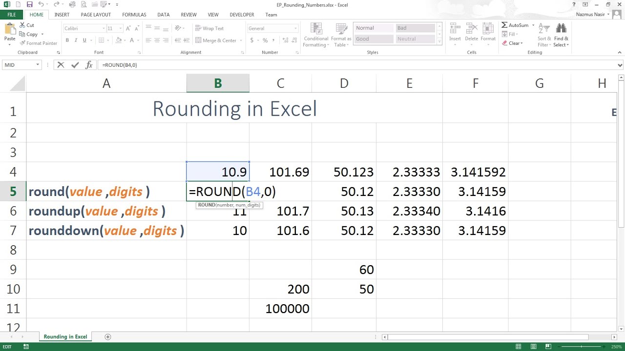 easy-excel-tutorial-rounding-numbers-12-youtube