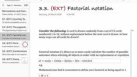 Factorial Notation - Year 11 Mathematics Extension 1