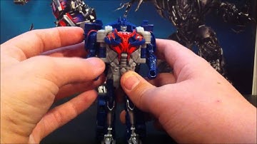 Video Review of the Transformers Age of Extinction 1 Step Changer Optimus Prime