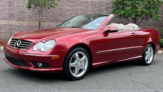 2004 Mercedes-Benz CLK500 Sport 2 Owner example with 44k Miles. Firemist Red Drive video 5/17/24