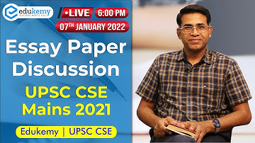 Essay: UPSC CSE Mains Paper Discussion | Shabbir Sir | Live 7th January @6 PM