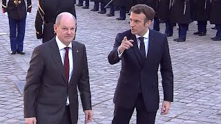 10.03.2022 - Olaf Scholz & Emmanuel Macron - EU-Gipfel in Versailles