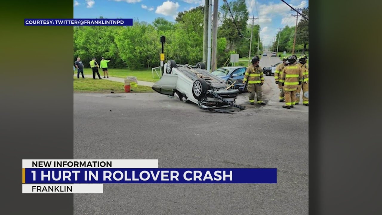 One hurt in Franklin rollover crash - YouTube