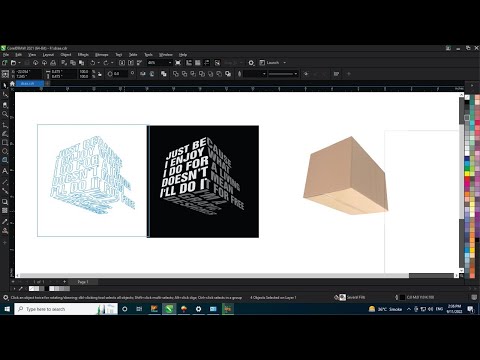 3d cube  text effect using coreldraw with ahsan sabri