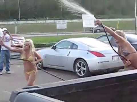 CARWASH IN BIKINI FOR FUNRASIER FUN - YouTube