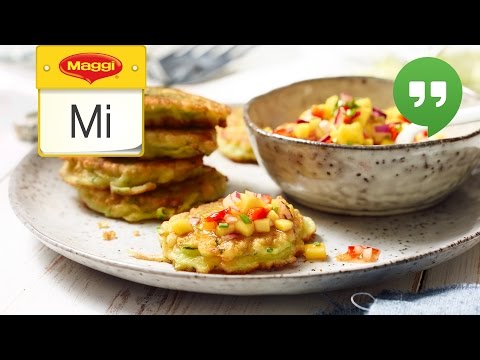 Zucchini Pancakes Mit Mango Salsa Maggi Mittwoch Hangout-11-08-2015