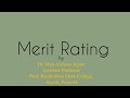 Concept of merit rating