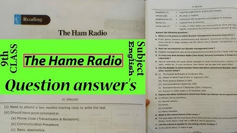 The Ham Radio questions and answers || 9th class ENGLISH UNITE:-5