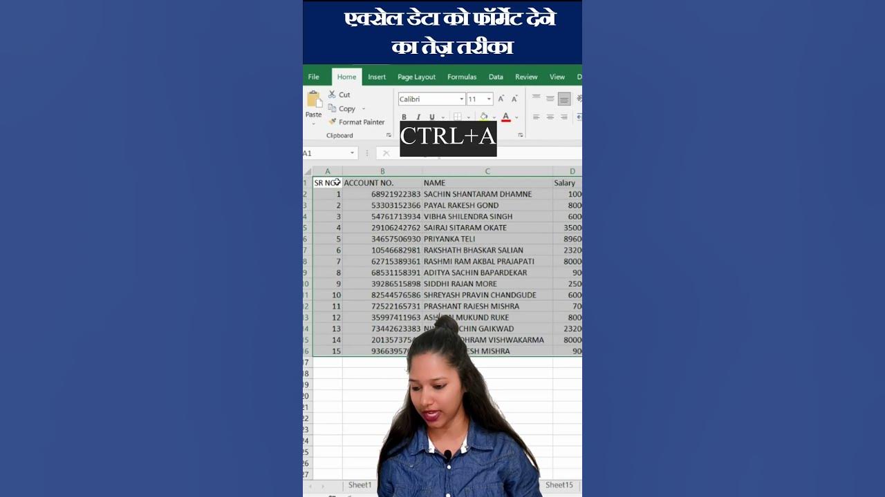 Excel data format table shorts youtube