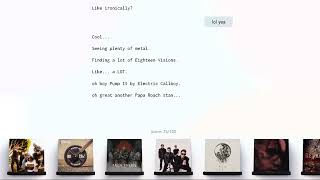 Getting roasted by The Pudding website for my music taste lol...