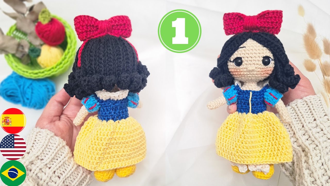 Blanca Nieves Amigurumi Tutorial🍎 | 1era Parte Vestido y Zapatillas✨️