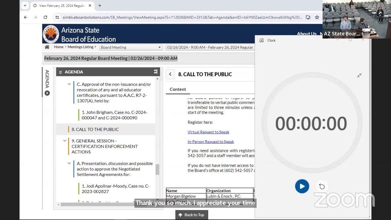 February 26 2024 arizona state board of education board meeting