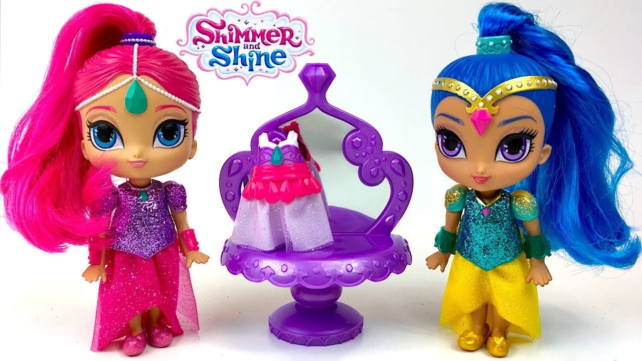 MUNECAS SHIMMER Y SHINE VESTIDOS - LAS DE NICKELODEON CAMBIAN ROPA PARA EL GRAN BAILE - YouTube