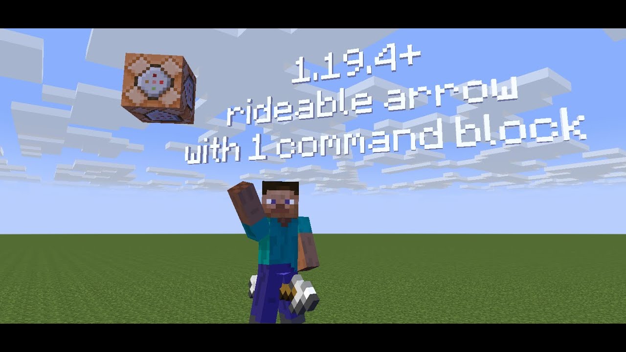 the rideable arrows in 1.19.4+ with only 1 command block - YouTube