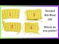 Invisible Bind Offs for Twisted Stitch Ribbing