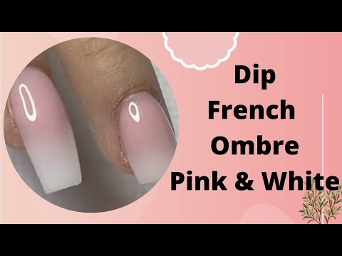 French Ombre on short and medium length nails with Dip n’ Duo 4in1