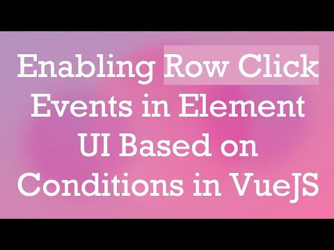 Enabling Row Click