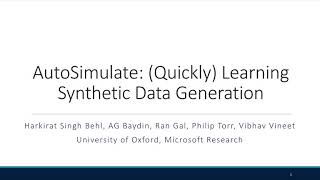 [Teaser] AutoSimulate: (Quickly) Learning Synthetic Data Generation Autosimulate Quickly Learning Synthetic Data Generation