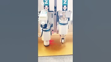 Oscillating knife with creasing wheel knife for cutting carton #trustercnc#box #carton #cardboard