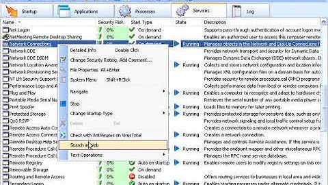 Manage Windows services with AnVir Task Manager